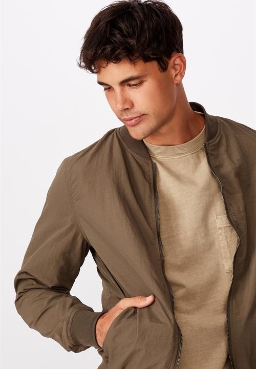 Cotton On - Resort bomber jacket - textured khaki