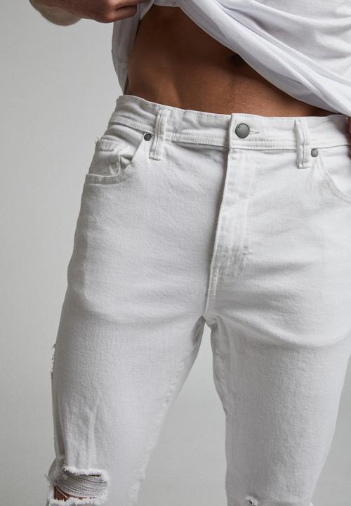 Cotton On - Raw crop jean - white blowout