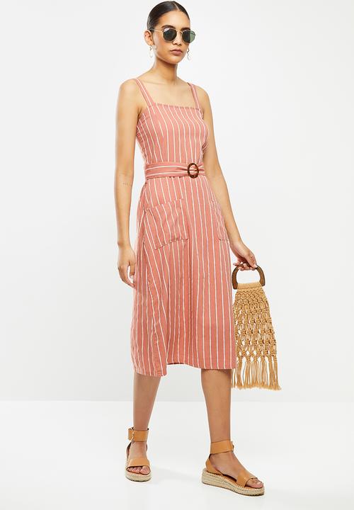 Brave Soul - Dahliah dress - rust & white
