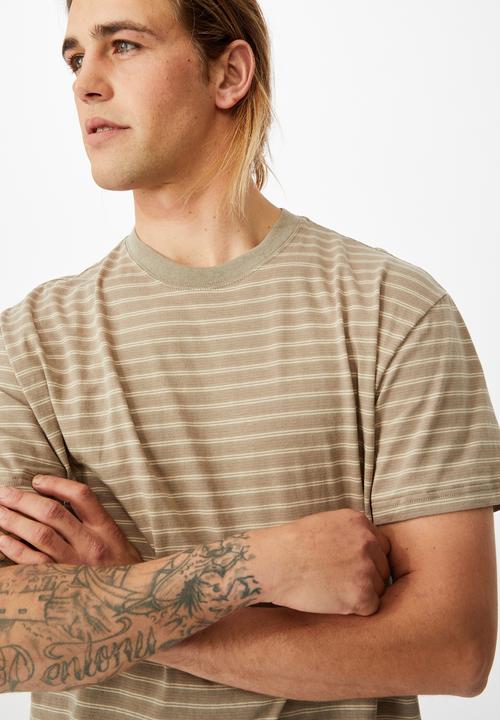 Cotton On - Dylan tee - moss stone bush stripe