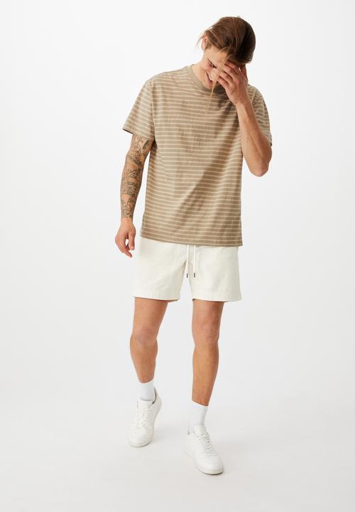 Cotton On - Dylan tee - moss stone bush stripe