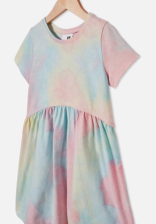 Cotton On - Freya short sleeve dress - rainbow tie dye