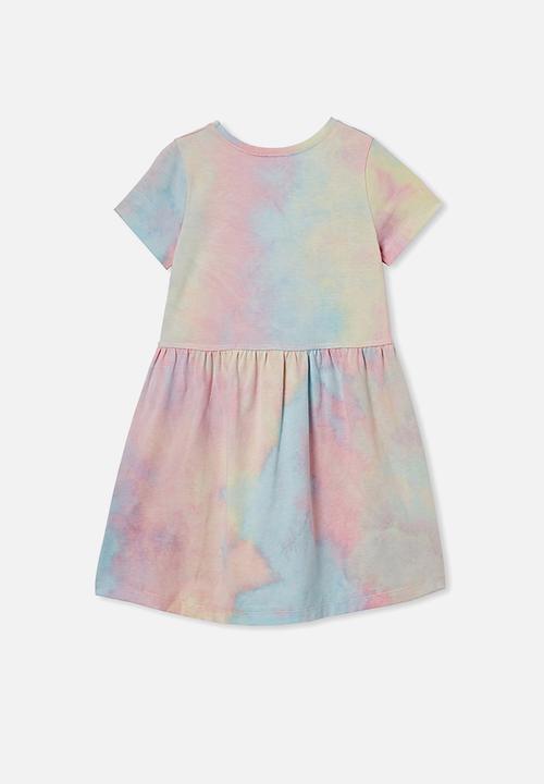 Cotton On - Freya short sleeve dress - rainbow tie dye