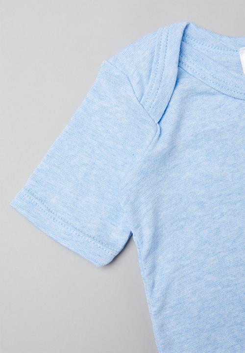 Pop Candy - 2 Pack short sleeve body vests - blue & white