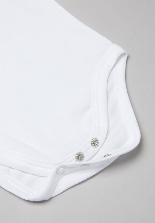 Pop Candy - 2 Pack short sleeve body vests - blue & white
