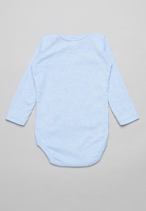 Pop Candy - 2 Pack long sleeve body vest - blue & white