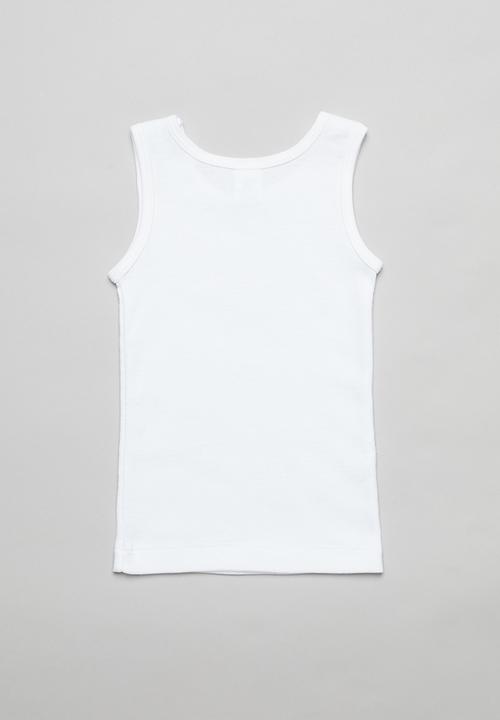 Pop Candy - 3 Pack sleeveless vests - white