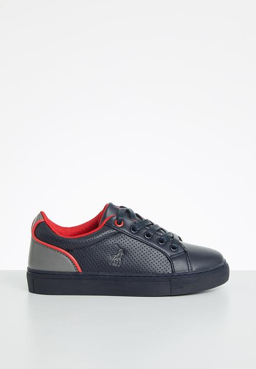 POLO - Boys George pin punch contrast sneaker - navy