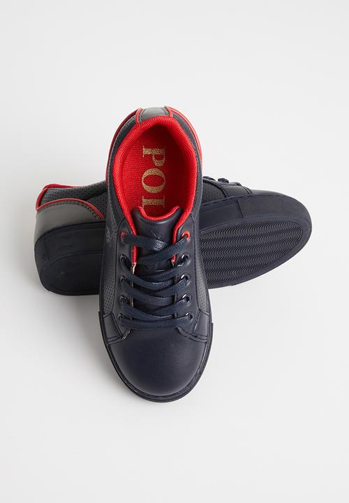 POLO - Boys George pin punch contrast sneaker - navy