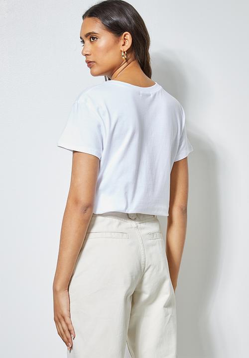 Superbalist - Printed tee - clips on the runway - white 