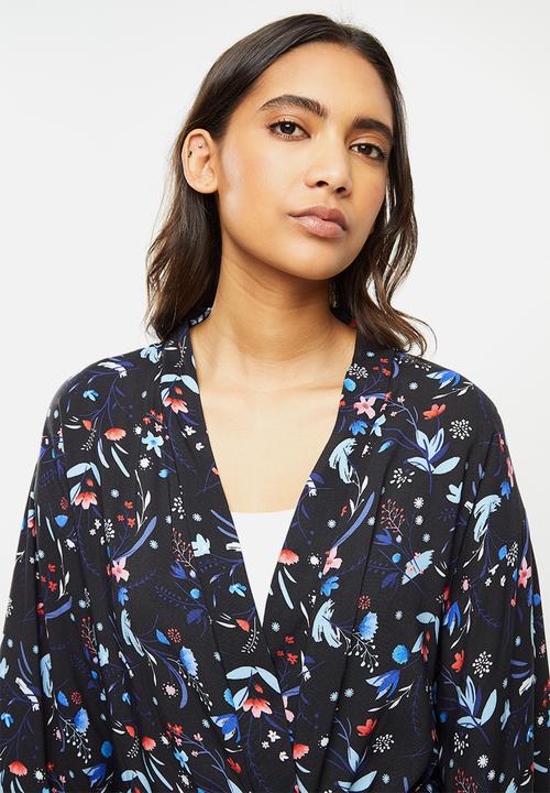 Superbalist - Short robe - black based  floral