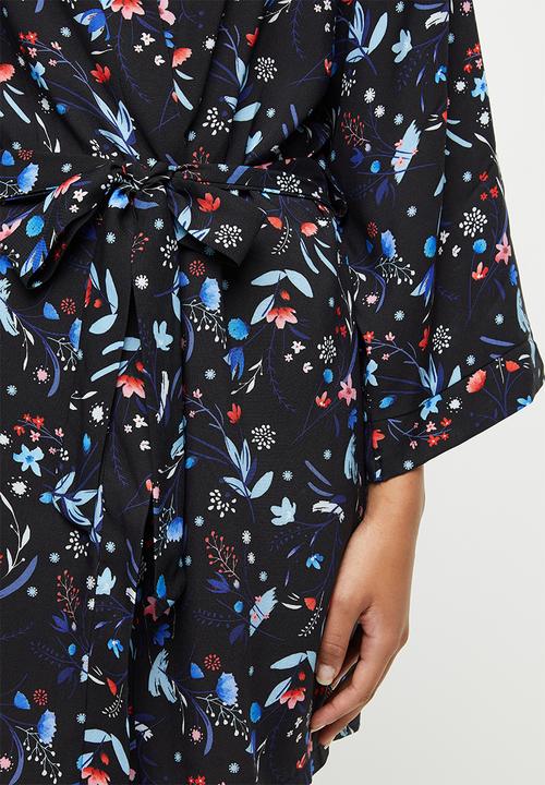 Superbalist - Short robe - black based  floral