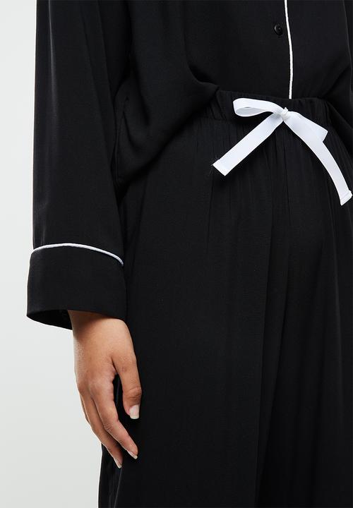Superbalist - Sleep shirt & pants set - black