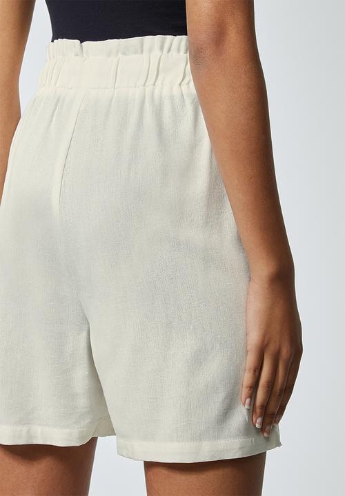 Superbalist - Linen blend paperbag shorts - white