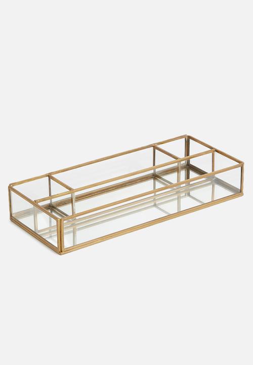 Sixth Floor - Brass antique desk organiser - gold
