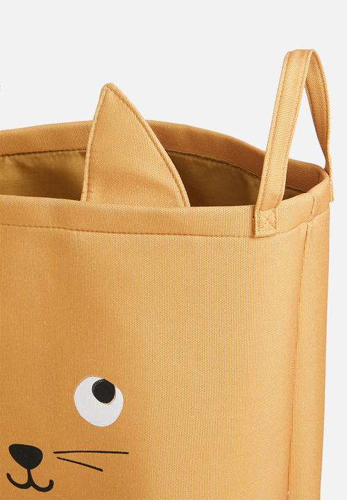 Sixth Floor - Cat canvas storage basket - yellow