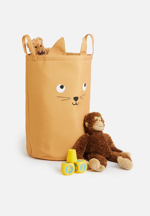 Sixth Floor - Cat canvas storage basket - yellow