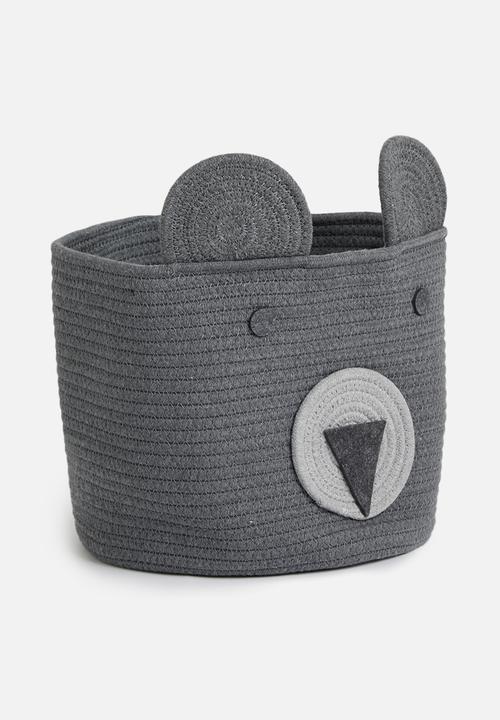 Sixth Floor - Bear cotton storage basket - grey