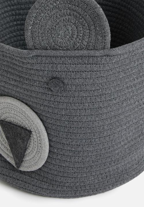 Sixth Floor - Bear cotton storage basket - grey
