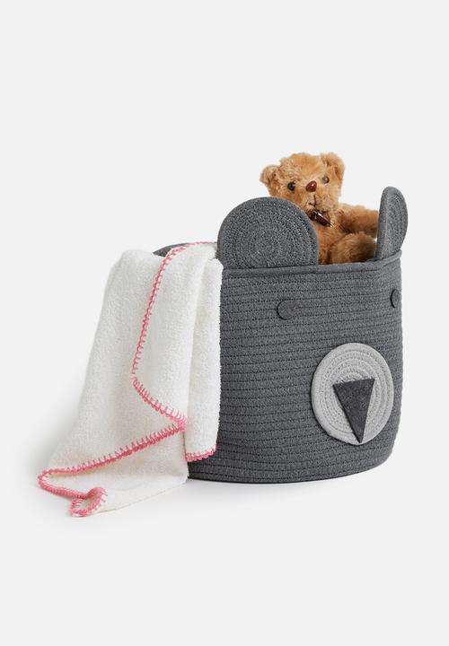 Sixth Floor - Bear cotton storage basket - grey