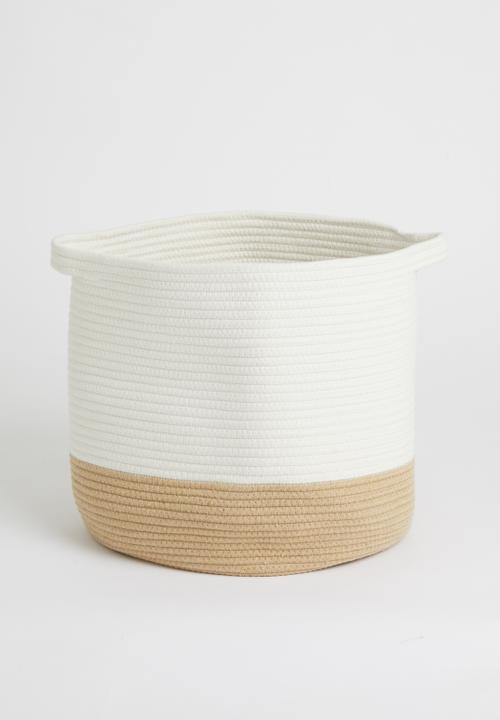 Sixth Floor - Thea cotton storage basket - white & natural