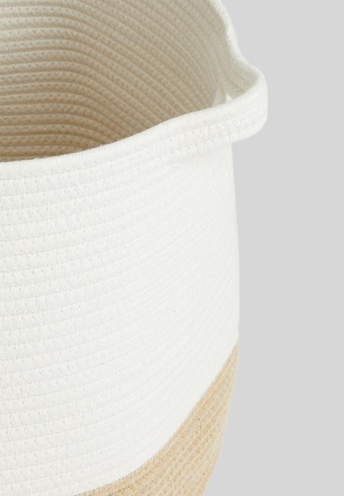 Sixth Floor - Thea cotton storage basket - white & natural