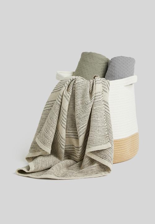 Sixth Floor - Thea cotton storage basket - white & natural