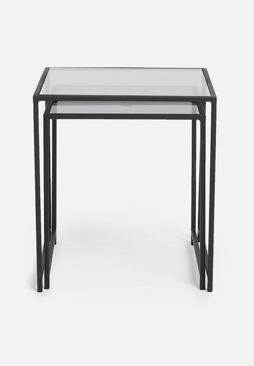 Sixth Floor - Cube nesting table set of 2 - black