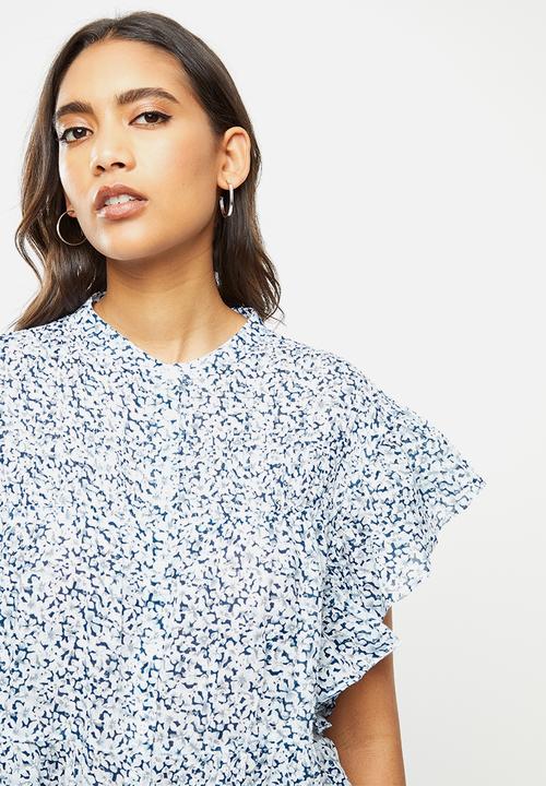 MANGO - Cecilia blouse - blue & white 