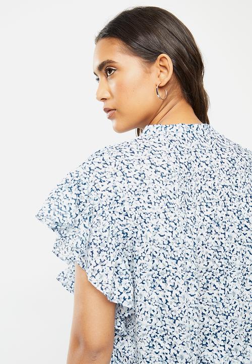 MANGO - Cecilia blouse - blue & white 