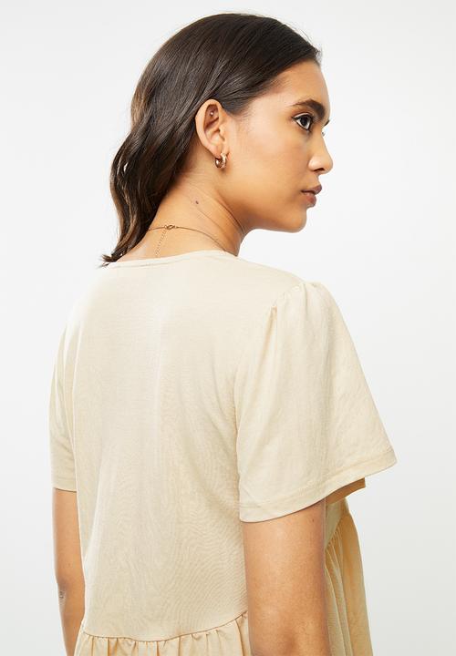 MANGO - T-shirt thalia - beige