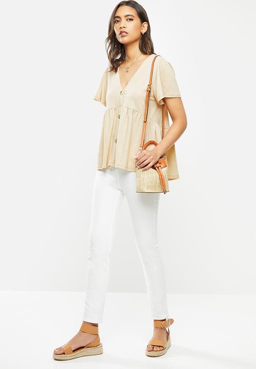 MANGO - T-shirt thalia - beige