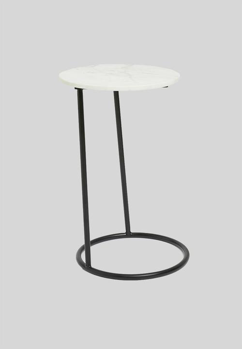 Sixth Floor - Aura side table - white & black 