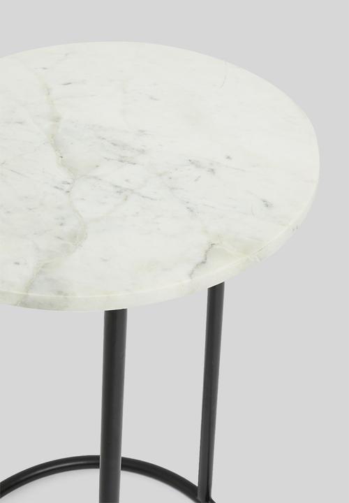 Sixth Floor - Aura side table - white & black 