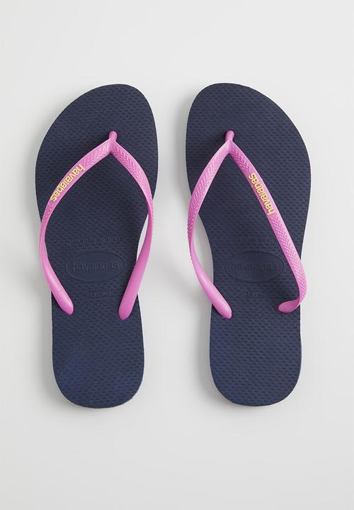 Havaianas - Slim logo pop-up - navy & pink