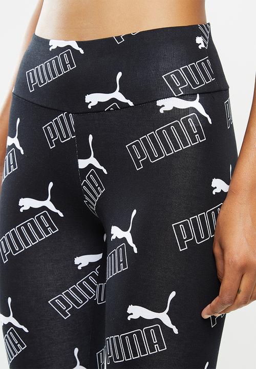 PUMA - Amplified all over print leggings - black & white