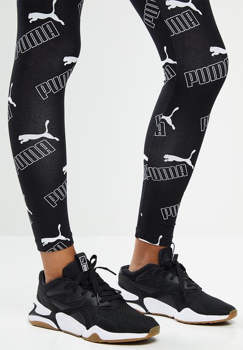 PUMA - Amplified all over print leggings - black & white