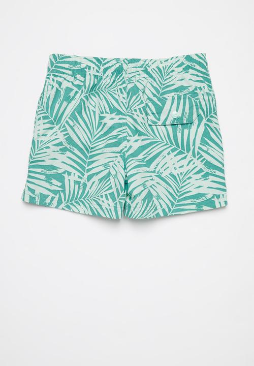 JEEP - Elasticated aop swim shorts - green