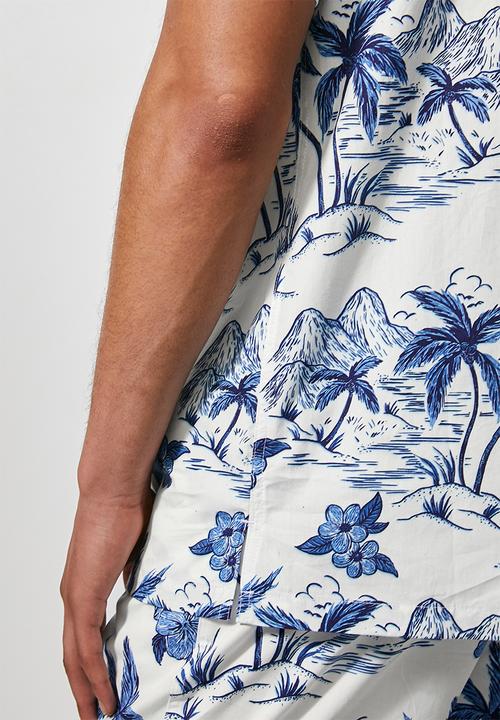 Superbalist - L.A. resort shirt - white & blue 