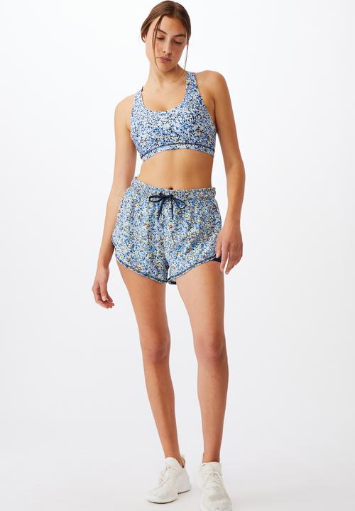 Cotton On - Move jogger short - ditsy camo blue