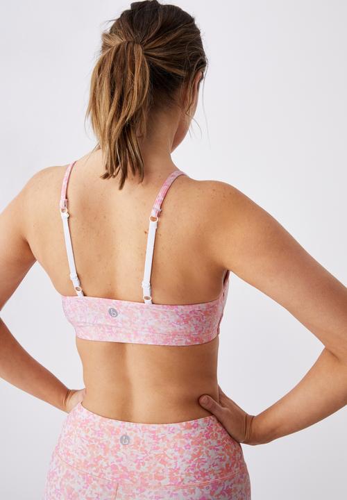 Cotton On - Workout yoga crop - ditsy camo pink