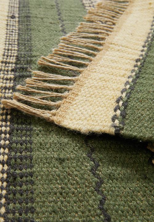 Sixth Floor - Ivy striped runner - green