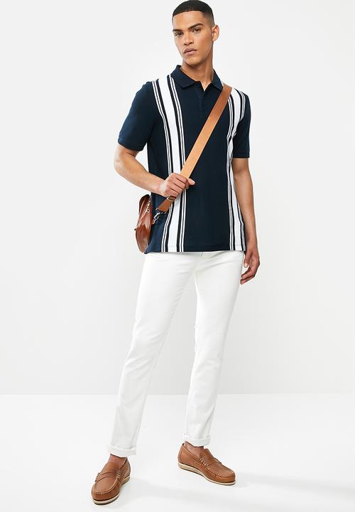 MANGO - Polo shirt rafa - navy & white 