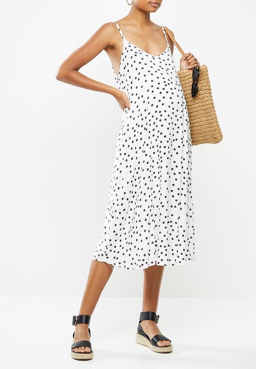 Superbalist - Woven maternity swing dress - white & black 