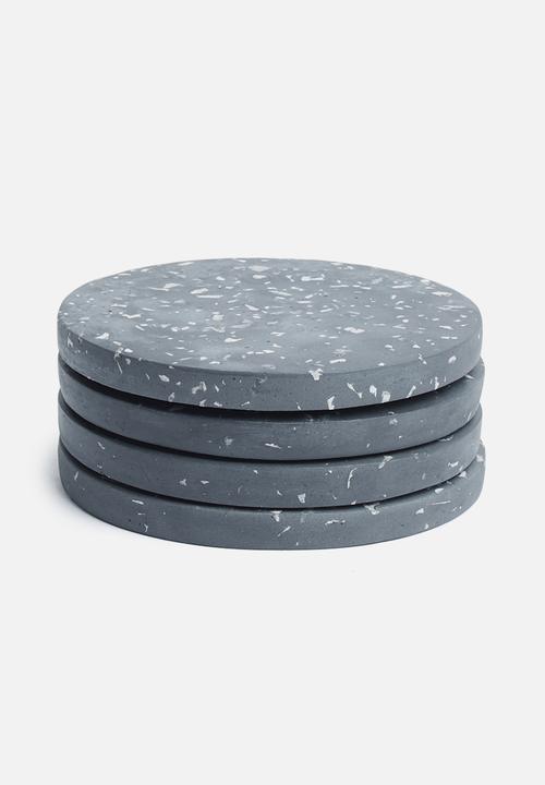 Sixth Floor - Terrazzo coaster set of 4 - black & white