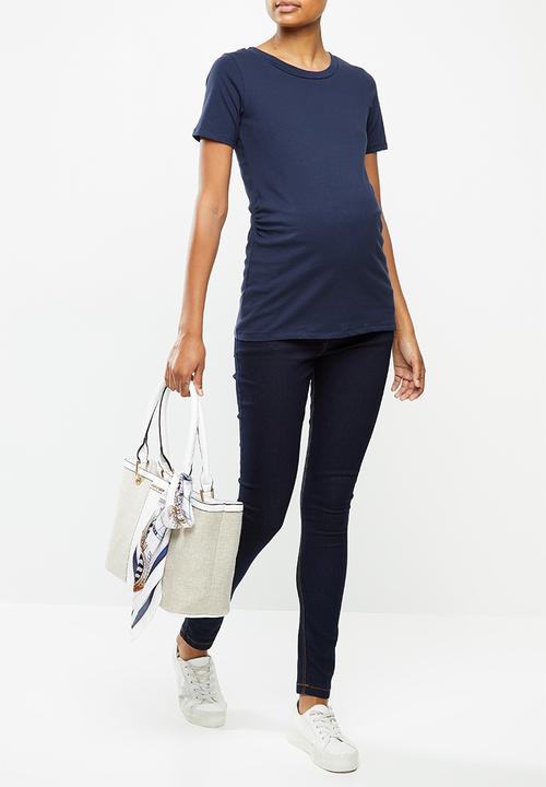 edit Maternity - 2 Pack maternity fitted tees - navy & grey 