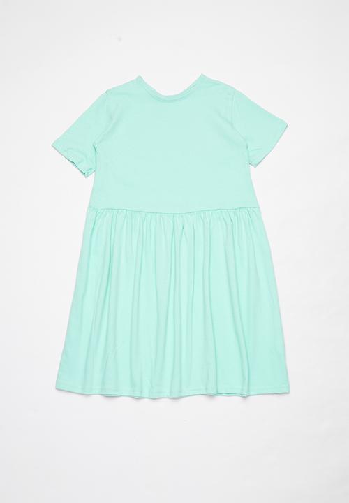 Pop Candy - Girls 2 pack short sleeve dress - mint & grey