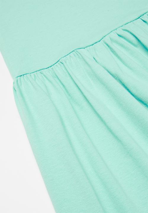 Pop Candy - Girls 2 pack short sleeve dress - mint & grey