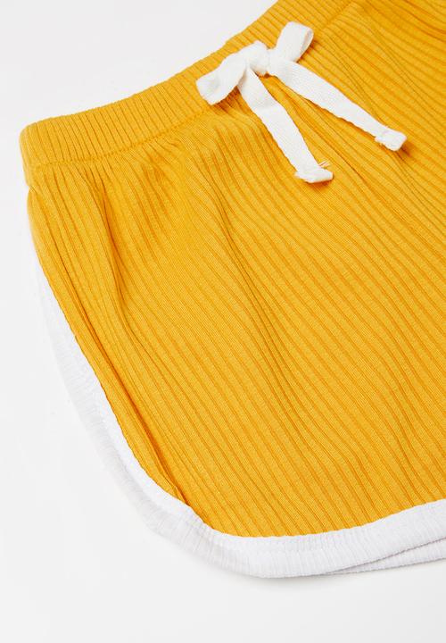 Baby Star - 2 Piece ribbed set - yellow 