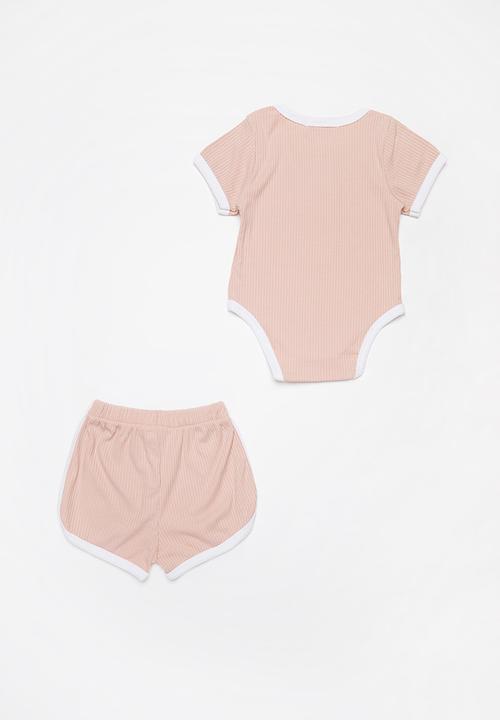 Baby Star - 2 piece ribbed set - pink